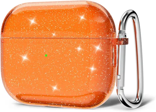 Vista 16 de Svanove Funda para Airpods Transparente con Purpurina, Funda Brillante y Bonita para Airpods de 1ª y 2ª Generación con Llavero, Carcasa Rígida
