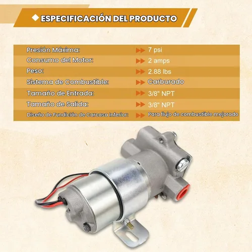 Vista 4 de Bomba de combustible eléctrica USTAR de 97 GPH, 7 PSI. Reemplaza 12-801-1. Multifuncional. Fácil de instalar. Confiable (97 GPH)
