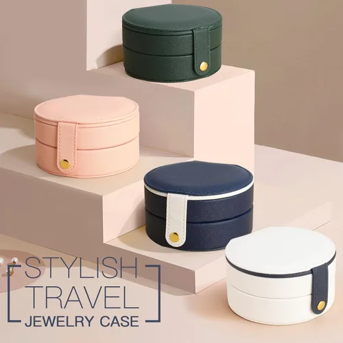 Vista 7 de Organizador de joyas de viaje, elegante y pequeño joyero de viaje para mujeres y niñas, accesorios esenciales de viaje, regalo ideal para Navidad