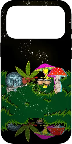 Vista 22 de Jamming Mushrooms Weed - Carcasa para iPhone 17, diseño psicodélico de cannabis 420