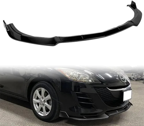 Vista 9 de Q1-TECH, borde de parachoques delantero estilo MS compatible con Mazda 3 2010 2011 2012 2013 (no compatible con el modelo MazdaSpeed 3), alerón