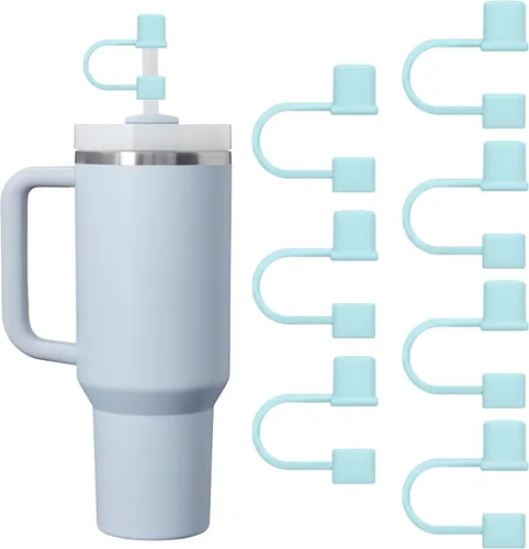 Vista 20 de 7 Piezas Tapas Protectoras de Pajilla para Copa Stanley, Simples de 10mm (0.4 pulgadas) Tapas de Pajilla de Silicona para Accesorios de Vaso Stanley