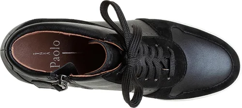 Vista 3 de Linea Paolo - Andres - Zapatillas deportivas con cordones para mujer con cuña oculta en piel o ante