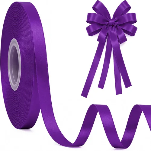 Vista 23 de Fullive Cinta de 1 pulgada para envolver regalos, cinta de Halloween de color morado oscuro de 30 yardas Sleek Glossy, Wear Resistant, Easy Cut