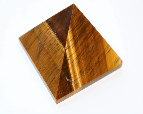 Vista 6 de StoneStory Estatua de cristal curativo de pirámide de ojo de tigre natural, piedra preciosa espiritual de reiki (ojo de tigre, 2.0 x 1.6 in)