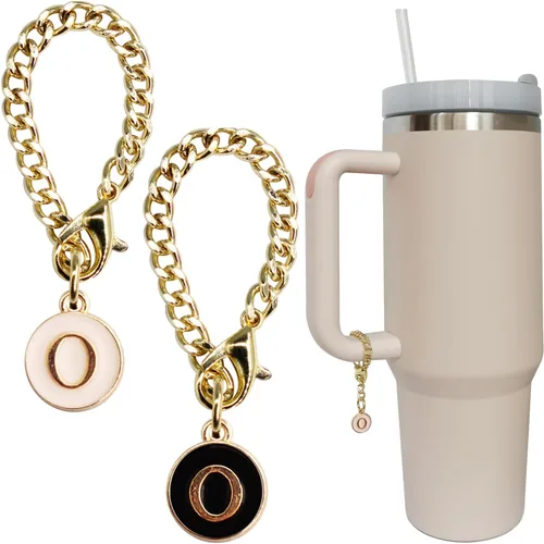 Vista 19 de Accesorios de dije de letra para vaso Stanley, 2 unidades, identificación con inicial de nombre, personalizable, para vaso Stanley