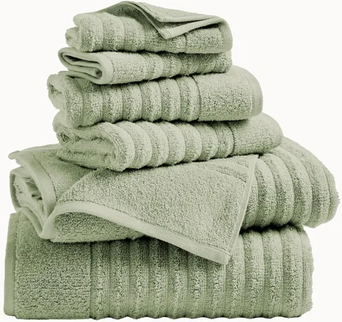 Vista 31 de Great Bay Home Juego de 6 toallas de mano – Toallas 100% algodón – Toallas absorbentes y de secado rápido para el baño (Duna)