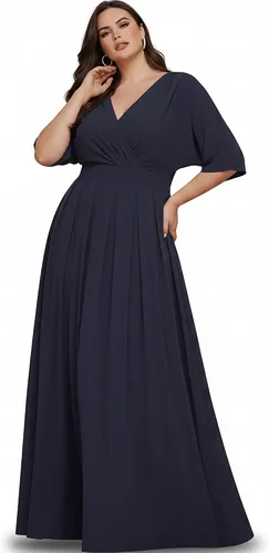 Vista 16 de KOH KOH Vestido largo plisado y modesto para mujer, para invitada de boda Negro