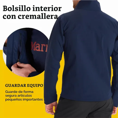 Vista 3 de MARMOT Chaqueta Alsek para hombre, ligera, resistente al agua Azul ártico