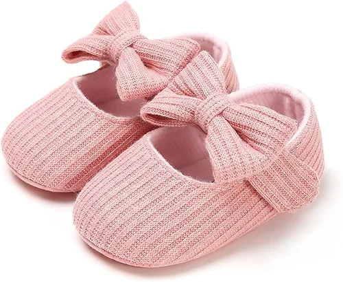 Vista 7 de Zapatos planos Mary Jane para bebés y niñas con moño, flores, suaves, recién nacidos, primeros pasos, zapatos de cuna, zapatos de vestir para bodas
