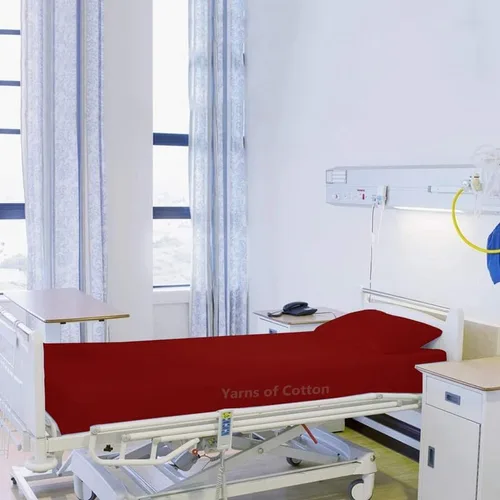 Vista 2 de Juego de sábanas de 3 piezas de algodón puro de alta calidad, sábanas bajeras planas para cama de hospital, 100% algodón egipcio de 400 hilos