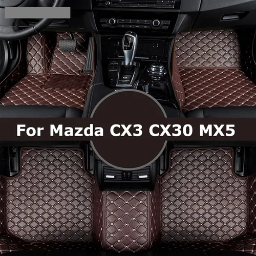 Vista 2 de Tapete de auto personalizado para Mazdas CX3 CX30 MX5, almohadillas para pies, accesorios para interiores (color beige)
