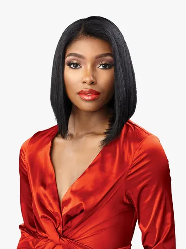 Vista 2 de Sensationnel 100% cabello humano virgen 15A 13x4 HD encaje peluca - BOB 10 (negro natural)