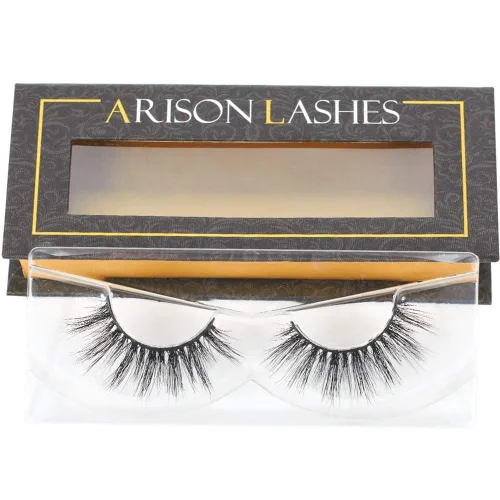 Vista 10 de Pestañas de visón Arison, pestañas de visón 3D, pestañas postizas, aspecto natural, largas y suaves y esponjosas, tiras reutilizables hechas a mano