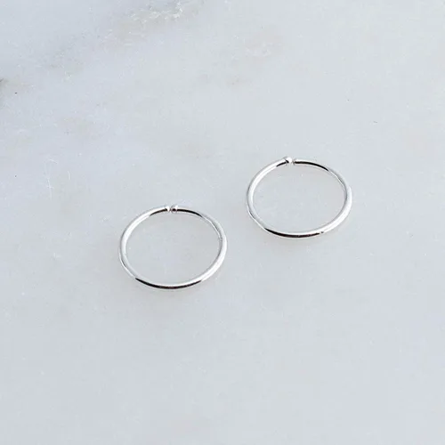 Vista 37 de Aretes de aro dorados y plateados para cartílago, nariz, tabique, oreja, hélix, tragus, joyería para mujer, hipoalergénicos, pequeños aros
