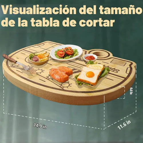 Vista 4 de Tabla de cortar grande para autocaravana, tabla de cortar de madera para cocina, bandeja de servir y tabla de cortar, regalos únicos de RV