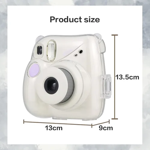 Vista 3 de MUZIRI KIKONKOO - Funda transparente para cámara Fuji Instax Mini 7+/ Mini 7 Plus con correa ajustable