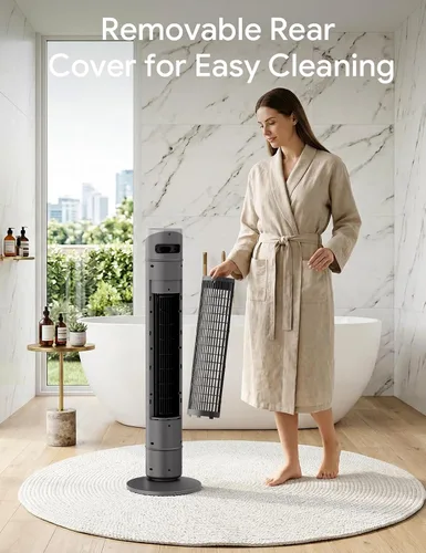 Vista 68 de ZAFRO Ventilador de torre inteligente para dormitorio, ventilador de torre oscilante de 120°, 28 pies/s de alta velocidad, 12 velocidades, 4 modos