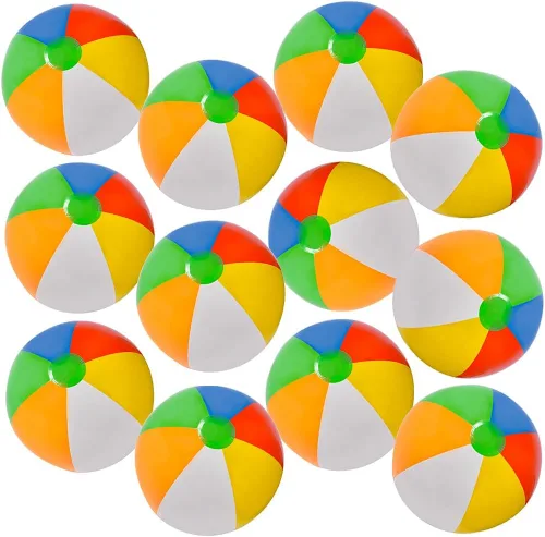 Vista 2 de Rhode Island Novelty Bolas inflables de playa multicolor de 24 pulgadas, juego de 12