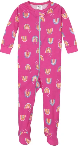 Vista 5 de Gerber Pijama con pies para bebés y niñas, paquete de 4