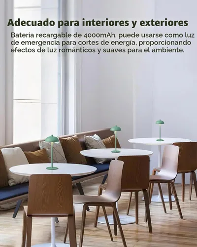 Vista 3 de Juego de 2 lámparas de mesa LED inalámbricas pequeñas de 12 pulgadas, lámpara de escritorio portátil impermeable, luces de batería recargable