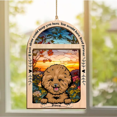 Vista 253 de LOVELYPOD Adorno de Navidad personalizado de sabueso afgano, atrapasoles con nombre, regalos de pérdida de mascotas, regalos para amantes