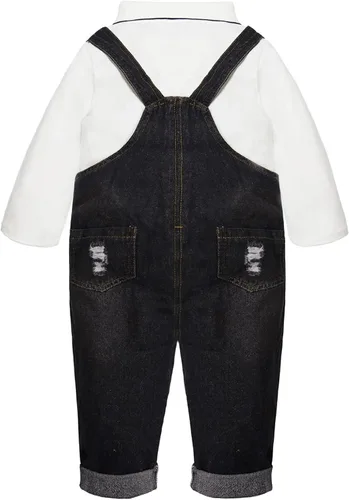 Vista 14 de Conjunto de pantalones de jean para bebés y niños pequeños