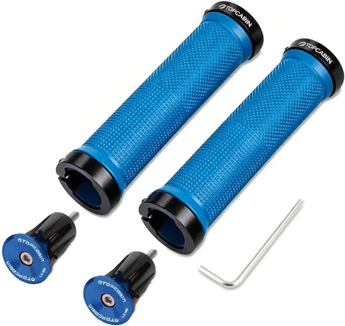 Vista 8 de TOPCABIN - Puños de manillar de bicicleta de doble bloqueo - Puños de goma cómodos para BMX y bicicleta de montaña