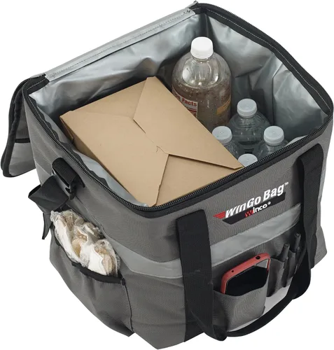 Vista 2 de Winco Bolsa aislada para entrega de alimentos/catering, pequeña, gris