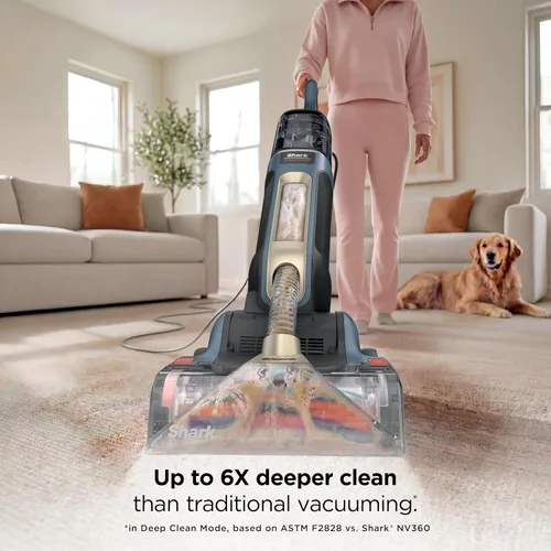 Vista 2 de Shark CarpetForce EX501BRN - Limpiador vertical ultraligero para alfombras y alfombras, dos modos de limpieza, rollo de cepillo DirtDisrupt