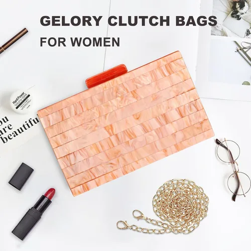 Vista 4 de Acrylic Clutch Bag Women'S Evening Handbag Plexiglas Box Crossbody Bag