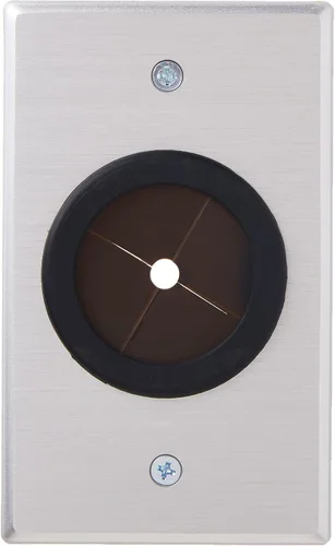 Vista 3 de C2G Legrand - Placa de pared para cable con ojales de goma, funciona como placa de pared de paso a través, aluminio cepillado, plata, 1 unidad, C2G