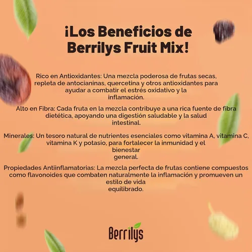 Vista 7 de Berrilys Mezcla de frutas secas, 2 libras, orgánica, higos cortados en cubitos, albaricoques en cubitos, moras blancas, sultanas, cerezas agrias