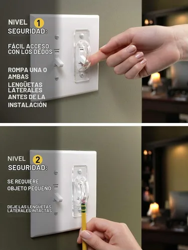 Vista 3 de Protectores de interruptor de luz transparente, paquete de 3, estilo de palanca Cubierta de seguridad para niños Protección para interruptor
