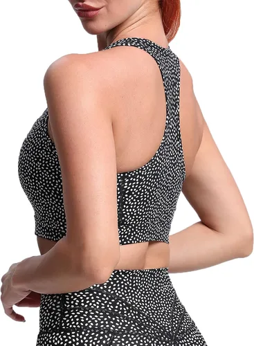 Vista 3 de Aoxjox Sujetadores deportivos Twist para mujer entrenamiento fitness elegante cuello en V espalda cruzada yoga camiseta sin mangas