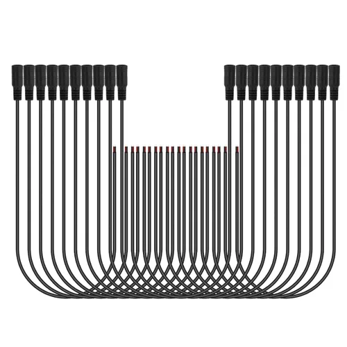 Vista 3 de SIM&NAT DC hembra de 0.217 in x 0.083 in, adaptador de enchufe de enchufe de coleta, cable hembra de alimentación de CC de 20 pulgadas para cámara