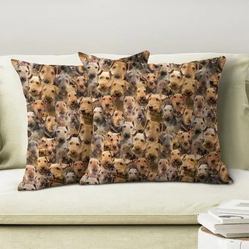 Vista 3 de Regalo para amantes de Airedale Terrier, 2 fundas de almohada de Bingley Terrier, fundas de almohada con estampado de cara de perro, fundas