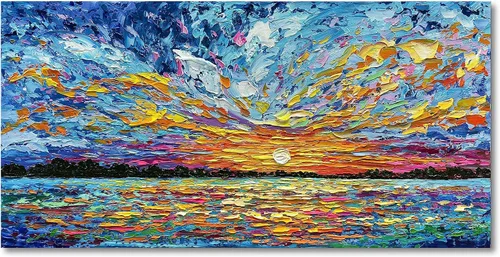Vista 12 de Limiyer Arte pintado a mano moderno arte abstracto pintura al óleo blanco y marrón textura gruesa lienzo arte pintura al óleo sala de estar