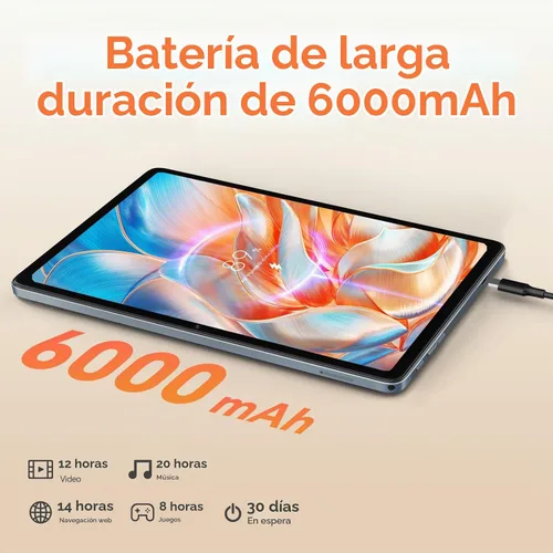 Vista 4 de Tabletas Android DigiLand 2025, tableta Android 14 de 10.1 pulgadas, procesador Octa Core, 10 GB + 64 GB (expansión de 256 GB), 800 x 1280 IPS
