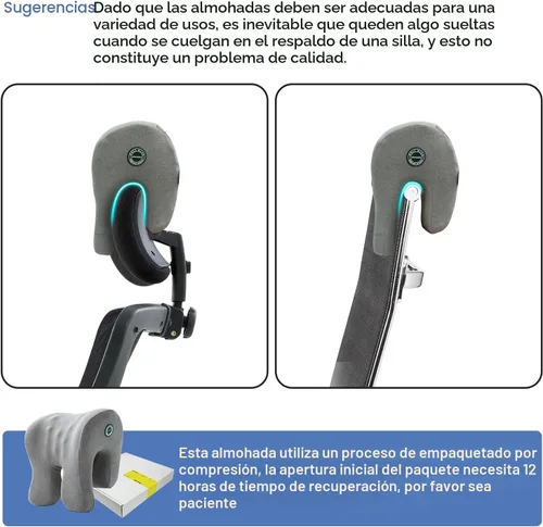 Vista 3 de xiaomubiao Almohada de Reposacabezas para Silla de Oficina Almohada de Cuello Espuma Viscoelástica Ergonómica Almohada de Escritorio para Siesta