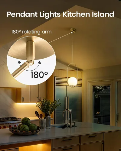 Vista 4 de Yunnix Lámparas colgantes para isla de cocina, lámparas colgantes, moderna lámpara colgante de cristal de bronce champán, lámpara de mediados