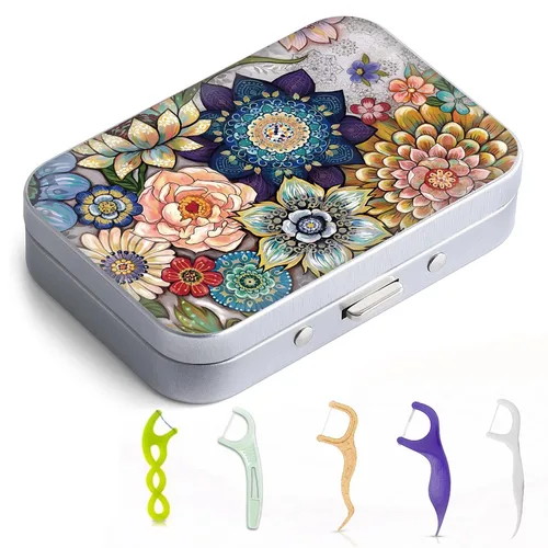 Vista 21 de Caja portátil de hilo dental Gerkia, fácil de almacenar palillos de hilo dental de varios tamaños, dispensador portátil de hilo dental es perfecto