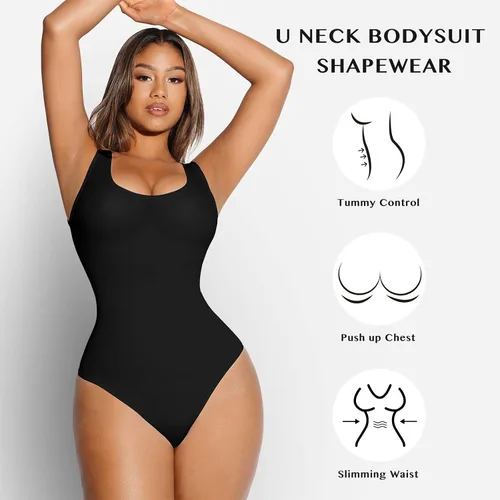 Vista 3 de FeelinGirl Body moldeador para mujer con control de abdomen, sin costuras, body de compresión para la vida diaria