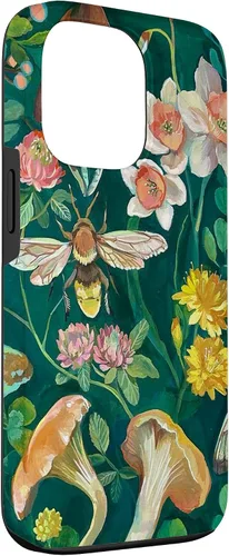 Vista 3 de Funda Boho Bee Greenery Luna Moth Vintage Botanical Mushroom para iPhone 13 Pro