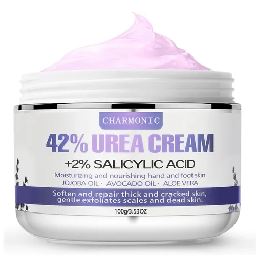 Vista 8 de 2 paquetes de crema de urea 42% más ácido salicílico 2%, crema de pies de lavanda de 7.06 onzas para talones secos agrietados, tratamiento
