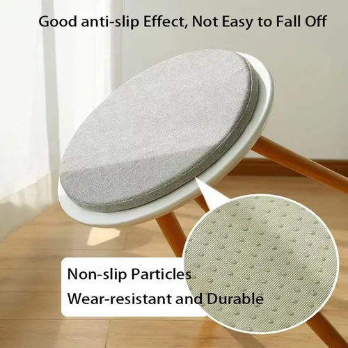 Vista 4 de Cojín desmontable, cojín redondo de espuma viscoelástica para silla, diseño antideslizante, suave, transpirable, cómodo, adecuado para sala