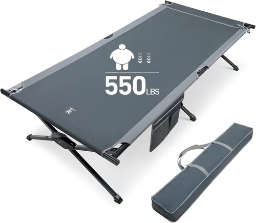 Vista 9 de EVER ADVANCED Catre de Campamento Extra Ancho para Adultos, Catres de Dormir de Tamaño Extragrande XXL, Cama Plegable con Bolsa de Transporte, 84.3