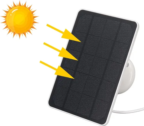 Vista 4 de Panel solar de 4W 5V para cámara al aire libre, para cámara con interfaz micro USB, para cámara de reflector, energía solar para el sistema