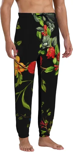 Vista 3 de Jutdopt Men Tropical Floral Pattern Sweatpants Joggers Sweatpants Baggy Jogger Pants with Pocket for Men