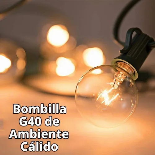 Vista 6 de Abeja Bombillas de repuesto G40, bombilla de globo transparente de 5 W que se adapta a enchufes de base de tornillo de candelabro E12/C7, bombillas
